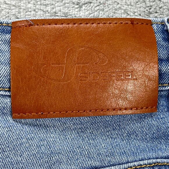 Sidefeel Jeans Womens 16 Blue Denim Cotton Stretch Loose High Rise Straight Leg - Picture 6 of 13